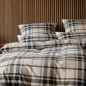 Preview: elegante Soft- Flanell Bettwäsche Alpenchic 'Karo' 135 x 200 cm Natur